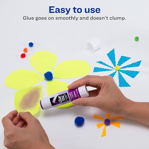 Avery Glue Stic, Disappearing Purple, Washable, 1.27oz, Glue Sticks (98071) (Pack of 72)
