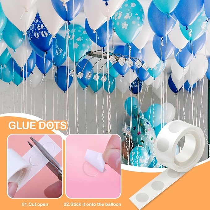 gegemaoyi 1000Pcs Clear Glue Dots Double Sided Adhesive Points for Balloons Craft Decor