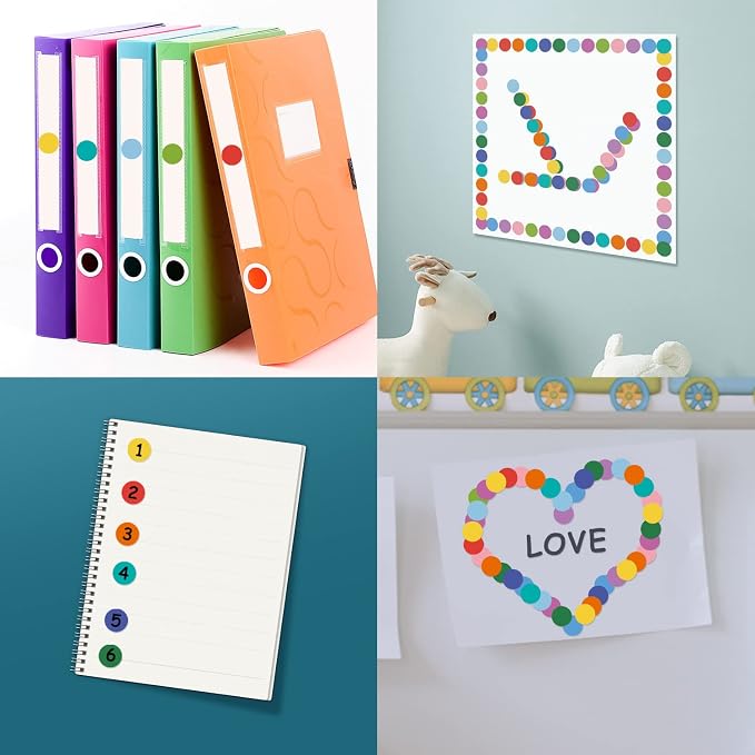 REGELETO 4200 PCS 0.75 Inch 12 Colors Round Colored Dot Stickers for Student Teaching Papers, Color Coding Labels, Circle Dots Stickers for Office and Classroom (25 Sheets)