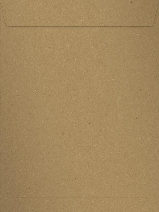 LUXPaper 9 x 12 Open End Envelopes | Peel & Press | Grocery Bag Brown | 70lb. Text | 50 Qty