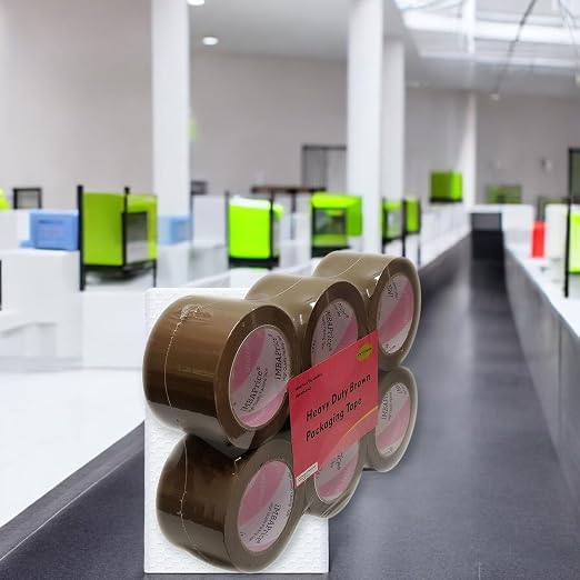 iMBAPrice Brown Packing Tape 3 Inch x 110 Yards, 6 Rolls | Heavy Duty Shipping & Packaging Tape, Strong Adhesive Carton Sealing Tape for Moving Boxes, Warehouse