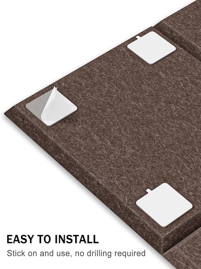 Hsurbtra Large Cork Board for Wall 47 x 36 Inch, 12 Pack Felt Bulletin Notice Board with Pushpins for Office Home School Farmhouse Wall Decor, Brown