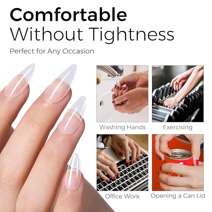 TOMICCA 4 In 1 Gel Nail Glue 30g UV Nail Glue for Press ons Semi Solid Nail Gel Glue Strong Nail Glue on Nails Tips for Fake Acrylic Nails Extension - UV Light Required