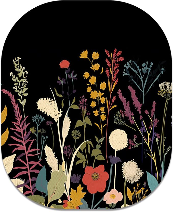 Small Mouse Pad, 6 x 7 Inch, Oval Mini Mouse Pad with Non-Slip Rubber Base for Laptop Wireless Mouse Keyboard Tray Mousepad, Beautiful Flowers and Plants