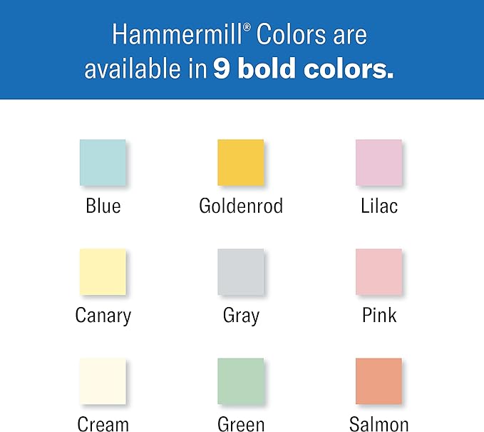 Hammermill Colored Paper, 20 lb Cream Printer Paper, 8.5 x 11-1 Ream (500 Sheets) - Made in the USA, Pastel Paper, 168030R