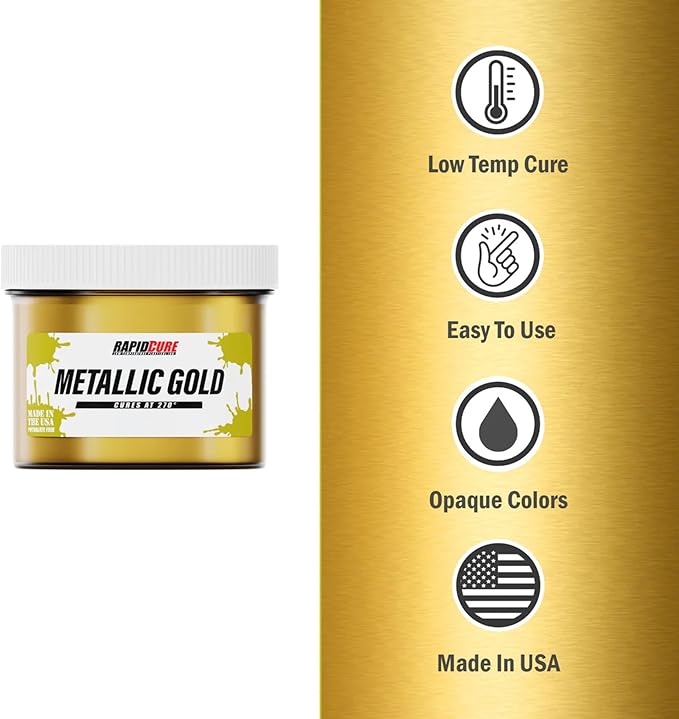 Rapid Cure® Screen Printing Ink Gold (3.5 Gallon - 448oz.) - Plastisol Ink for Screen Printing, Fast Curing Fabric Paint - Screen Print Direct®, USA Made