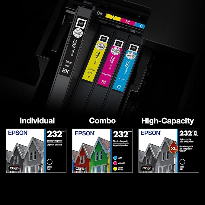 EPSON 232 Claria Ink Standard Capacity Black Cartridge (T232120-S) Works with WorkForce WF-2930, 2950 and Expression XP-4200, 4205