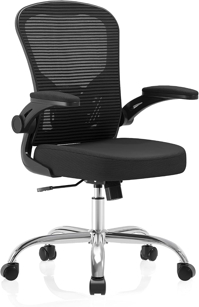 Office Chair|Ergonomic Desk Chairs 330LBS Capacity | Flip-up Armrests,Mesh Computer Chair,High Back,Comfy Work,Adjustable Lumbar Support