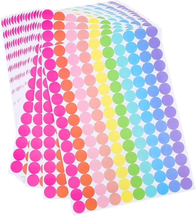 2800 Pcs Colored Dot Stickers 3/4 Inch Round Color Coding Labels, Garage Sale Stickers Circle Price Tags Blank Removable Polka Label for Office Classroom Student Toddlers(Macaron Color)
