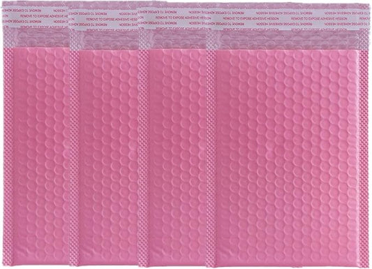 Bubble Mailers 4x6 Inch 50 Pack Small Padded Envelopes Poly Thicken Padded Self Seal Envelopes Bags (Pink)