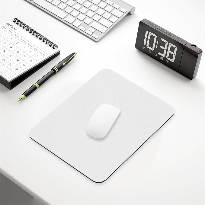 Hsurbtra Mouse Pad, Premium-Textured Square Mousepad 7 x 9 Inch, Thick 3 mm Anti-Slip Waterproof Rubber Pretty Cute Computer Mat for Office Gaming Laptop Women Kids Space Gray