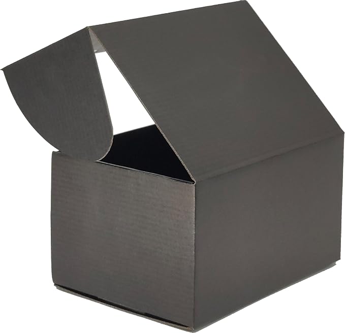 7x5x4 Shipping Boxes Set of 50, Black Mailer Corrugated Cardboard Box | for Packaging, Literature, Packing, Mailing, Storage, Small Business, Moving, Gift, Supplies, Quick Fold, Tab Locking