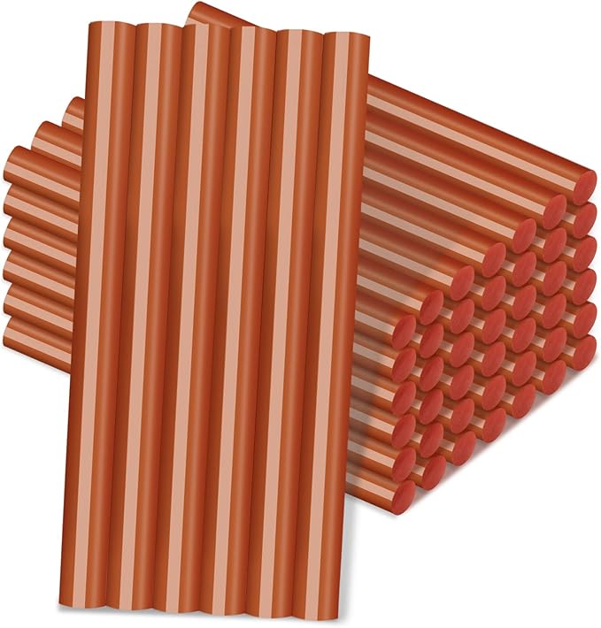 Manarty Brick Red Hot Glue Stick, 48 PCS 0.27" Dia x 4" Long Mini Hot Melt Glue Sticks Colored, Adhesive EVA Glue Sticks Standard for Sealing Repairing Stamp DIY Art Handmade Car Craft Decoration