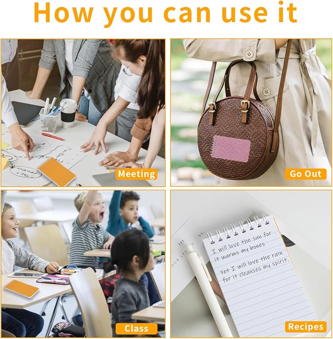 QiCheng 6pcs Pocket Notebook Mini Notepad Small Spiral Notebooks 3X5Inch | functionality PortabilityPortability convenience