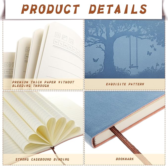 TaoBary 24 Pcs Employee Appreciation Gift A5 PU Leather Journals Bulk Colorful Tree Lined Journal Notebook Soft PU Leather Cover Ruled Writing Notebook for Office School Teacher Nurse (Classic Colors)
