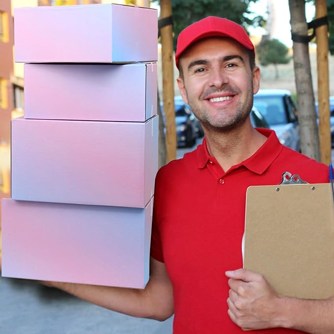 FORBFAN 8 x 8 x 4 Shipping Boxes, 30 Pack Corrugated Cardboard Mailing Boxes for Small Business, Colorful Packing Boxes for Shipping & Packaging