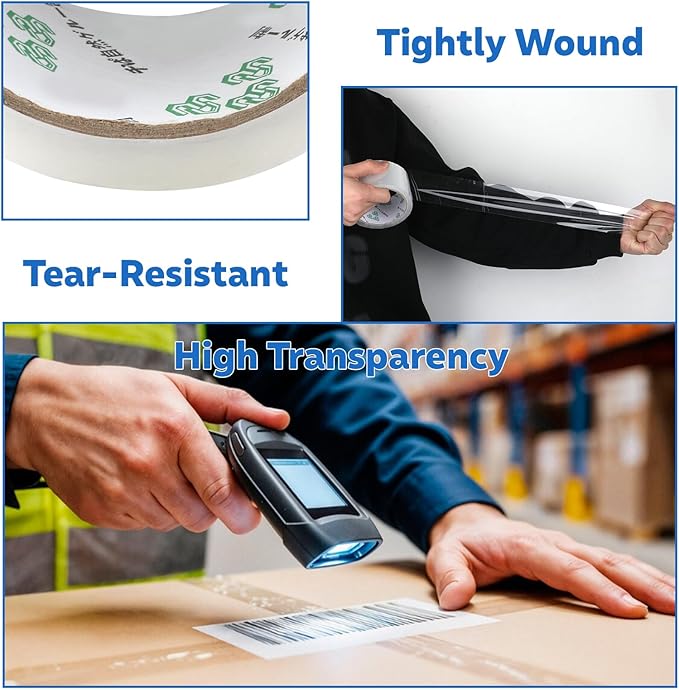 2 Rolls Packing Tape with Dispenser, 2 inch x 55 Yd Clear Packaging Tape, Heavy Duty Shipping Tape for Moving Boxes Shipping Mailing Gift Wrapping