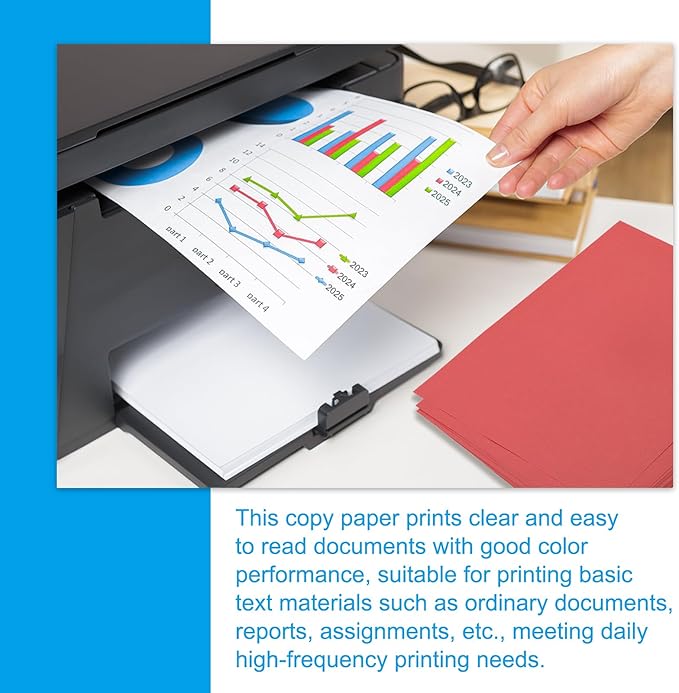 MECCANIXITY 100 Sheets Colored Copy Paper 8.3 x 5.8 Inch Printer Paper 80gsm Bright Red for Office Printing, Document Copying, Invitations, Forms, Art Projects