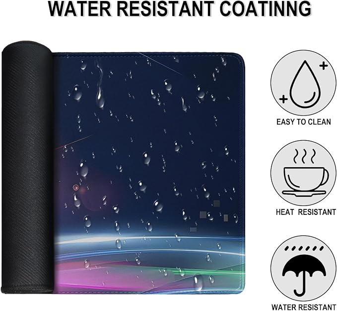 Large Extended Gaming Mouse Pad, 31.5" x15.7" Large Mat with Superior Micro-Weave Cloth, Water Resist Keyboard Mousepad with Non-Slip Base, Laptop Pad for Office Home Gaming, Space