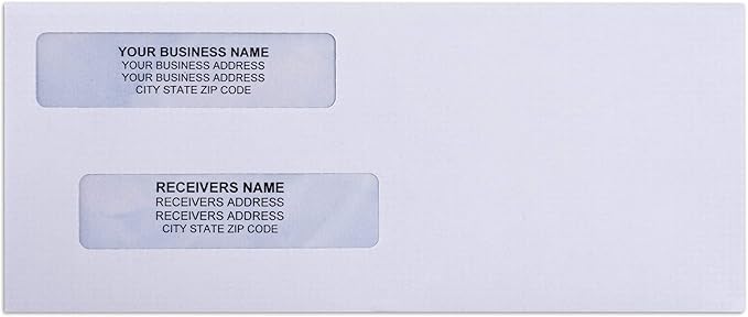 500 Self Seal QuickBooks Double Window Security Check Envelopes - for Business Laser Checks, Ultra Security Tinted, Self Adhesive Peel & Seal White, Size 3 5/8 x 8 11/16-24lb NOT for INVOICES (26865)
