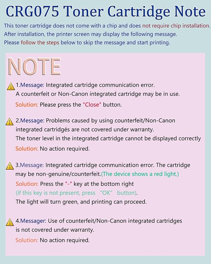 greencycle 075 Toner Cartridge Compatible Replacement for Canon 075 CRG075 Works for Canon Color imageCLASS MF662Cdw MF663Cdw MF665Cdw LBP646Cdw LBP647Cdw LBP640 MF660 Printer(Bk/C/Y/M 4-Pack)