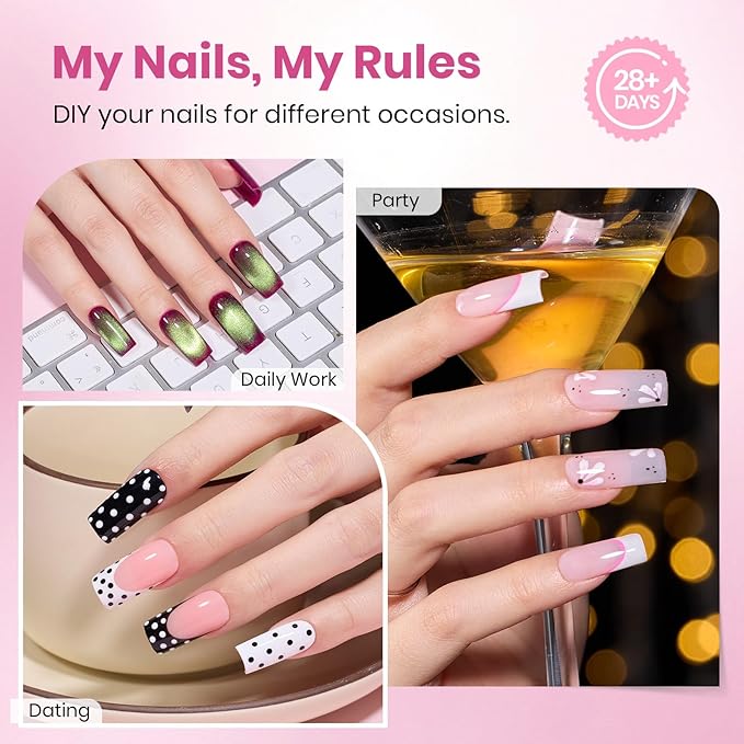 Beetles Gel Nail Tips Flat-X- Square Medium, 320pcs 16 Sizes(00-14), Pre-Etched Half Matte Full Cover Soft Gel Nail Tips, Clear Press on False Nail Extension Acrylic Fake Nails, Easy DIY Salon Art