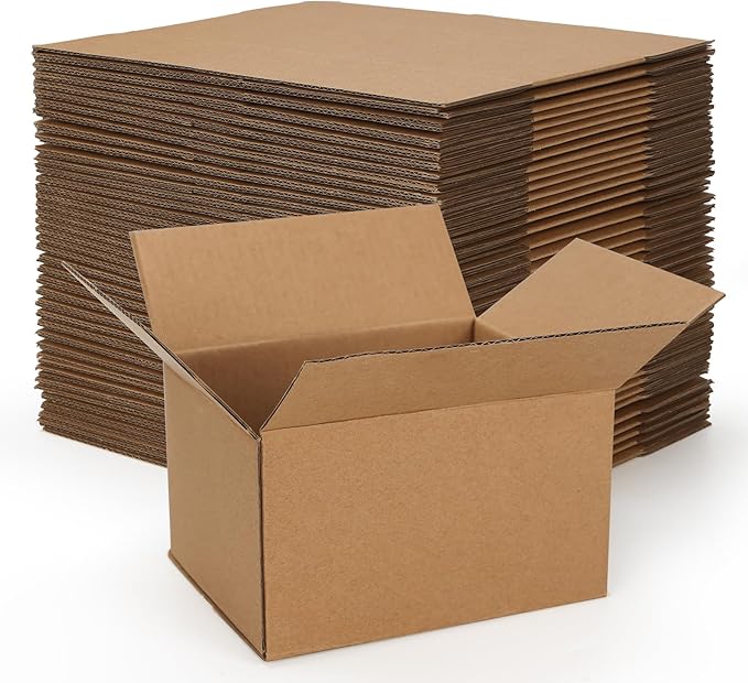Rempry 40 Pack 5x4x3 Shipping Boxes Brown, Small Corrugated Cardboard Box for Mailing, Packaging Small Business, Kraft Mailer Boxes