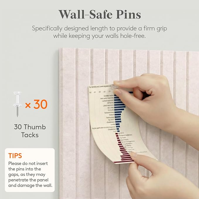 Lifewit Large Felt Bulletin Board with Self-Adhesive 36" x 24"- 6 Pack | Cork Board for Walls Alternative, Pin Board with 30 Pushpins, Message Boards for Classroom Home Office Decor, Oatmeal