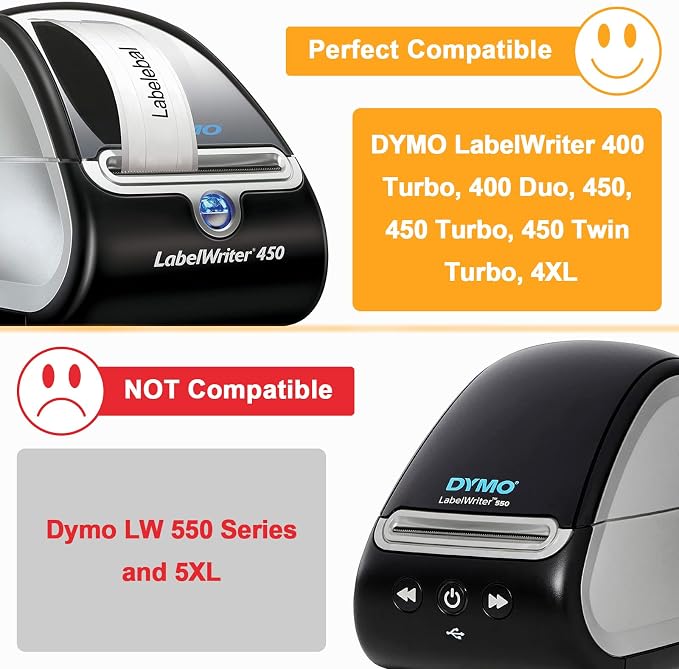 2640 Pcs/3-Proof 1" Core Labelebal Compatible with DYMO 30323,2-1/8" x 4"(54mm x 101mm) Direct Thermal Labels, Shipping Replacement Labels Compatible for DYMO LabelWriter Printer (NOT for 550,5XL)