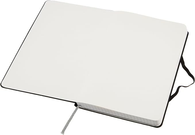 Amazon Basics Classic Grid Notebook for Writing and Note Taking, Hardcover, Graph Ruled, 240 Pages, 5" x 8.25", Black (Pack of 2)