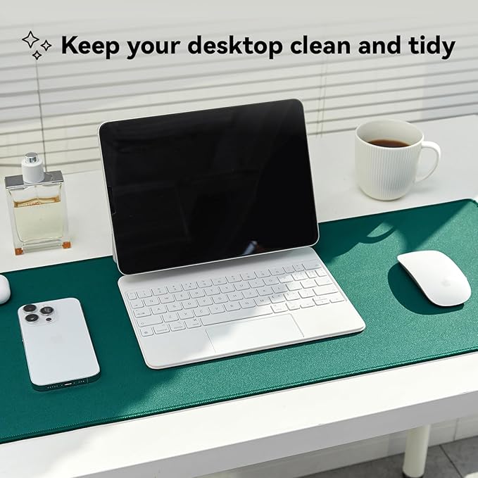 Waterproof Large Gaming Mouse Pad with Durable Stitched Edges, Non-Slip Rubber Base, Grainy Jacquard Mouse Mat Desk Pad for Home Office Gaming, 27.6"x11.8"x0.12", Matte Green