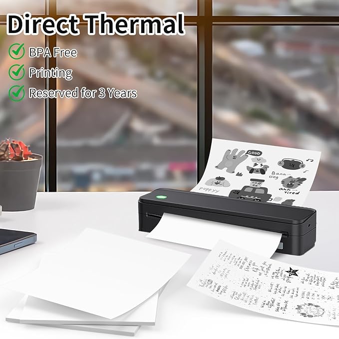 100 Sheets Thermal Printer Paper, 8.5"x 11" US Letter Size - High-Efficiency Durable Printing for Home Work, Printing Contract, Picture, Compatible with Most Thermal Printers (100 Sheets)