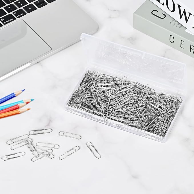 400 Pcs Medium Paper Clips,1.3 inch Smooth Paperclips Metal Paper Clip for Office, School and Teacher Supplies