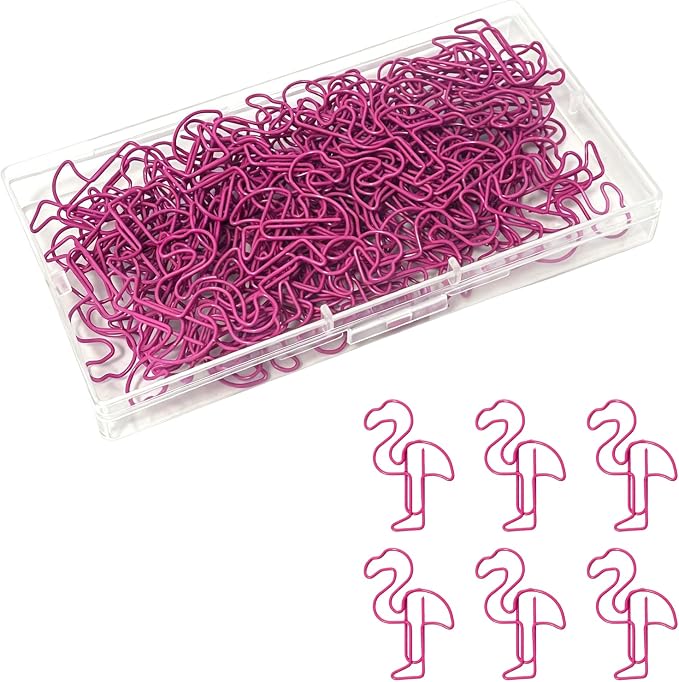 Flamingo Paper Clips, 100 Pcs Decorative Paperclips, Supplies Stationery | Cute Fun Office Supplies Gifts for Women Men Coworkers Teachers Students Girls Boys Graduation Gifts Father Day