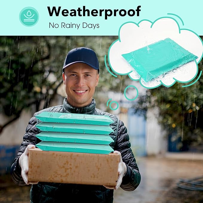 Fuxury Poly Mailers 10x13 Inch 1200 Pcs, Bulk Shipping Bags for Clothing, Strong Adhesive Shipping Envelopes for Small Business Suppliers,Waterproof Mailers Poly Bags Mailing Envelopes Teal