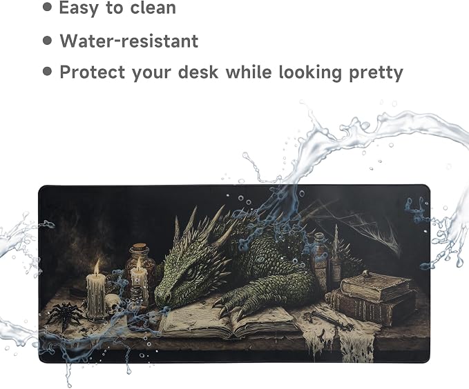 Desk Mat Mouse Pad Gaming Desk Pad XL Large Mouse Mat Office Decor Accessories (Sleeping Dragon)