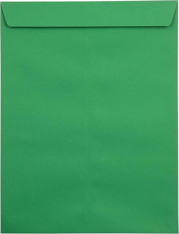 LUXPaper 9 x 12 Open End Envelopes | Peel & Press | Holiday Green | 80lb. Text | 50 Qty