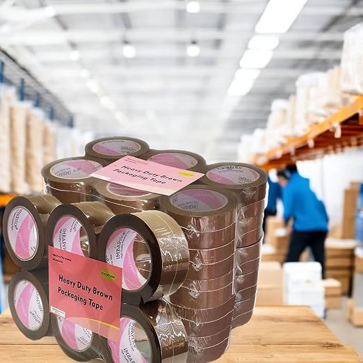 iMBAPrice Brown Packing Tape 2 Inch x 110 Yards, 6 Rolls | Heavy Duty 2.0 Mil, Strong Adhesive BOPP, Carton Sealing, For Moving, Mailing, Storage & E-Commerce