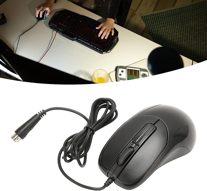 Sanpyl Round Port Optical Mouse, Wired 3 Buttons High Accuracy Ergonomic with Interface for Old PC Desktop Office, 140cm Wired Mouse