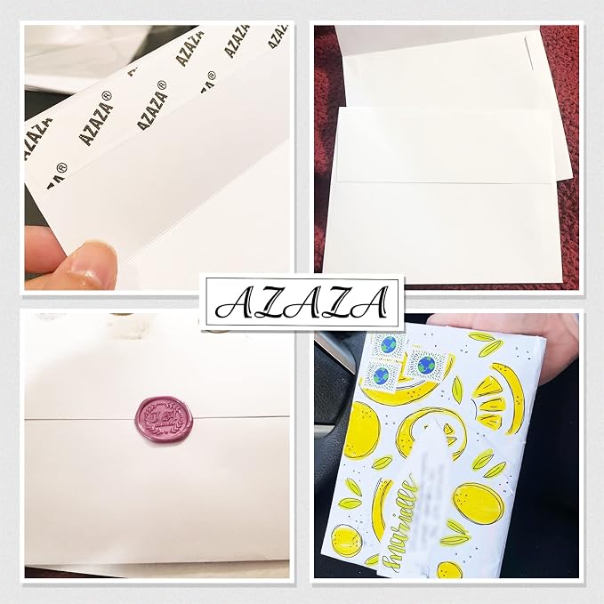 A6 White Envelopes 4X6 100 Pack - Quick Self Seal,For 4x6 Cards| Perfect for Weddings, Invitations, Photos, Graduation, Baby Shower| 6.5 x 4.75 Inches (A6)