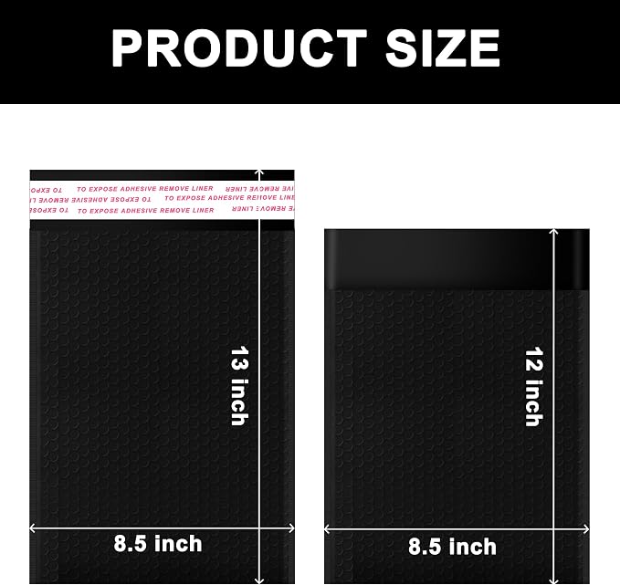 Yeplan 8.5x12 Inch Bubble Mailers, 50 Pack Self Seal Padded Envelopes | Usable Size 8.5x11" Durable Waterproof Padded Mailers for Small Business Shipping for Books, Clothes, Makeup Supplies