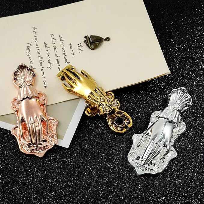 Lady's Hand Shaped Metal Paper Clip Binder Clips Page Holder Vintage Bullet Junk Journal Clips Book Clips Decorative Clip Traveler's Notebook Accessories Clamps for Office Home DIY Use Gold