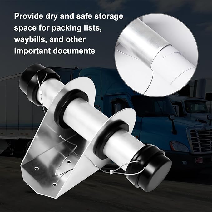 Trailer Document Holder Waterproof Registration Card Box with End Caps for Truck Trailers Body Auto Vehicle Tractor Insurance Aluminum 1-5/8" x 9-7/16" Tube Style (4 Pack)