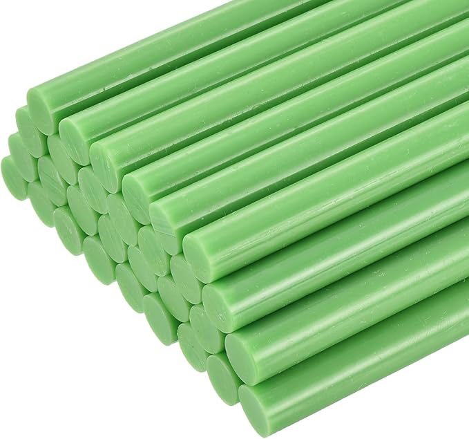 uxcell 30pcs Mini Hot Glue Gun Sticks 4-inch x 0.43-inch High Sticky Large Hot Glue Sticks for Glue Gun, Deep Green