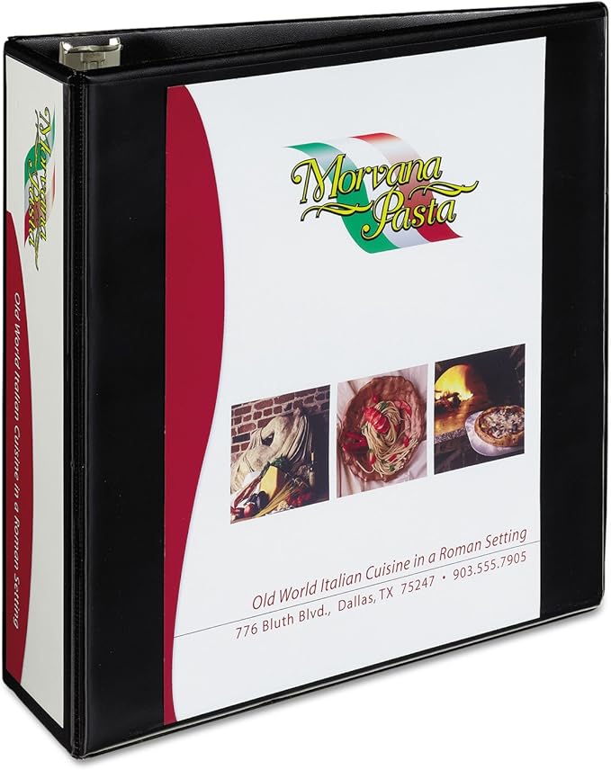 Avery Heavy-Duty View 3 Ring Binder, 3" One Touch Slant Rings, Holds 8.5" x 11" Paper, 1 Black Binder (05600)