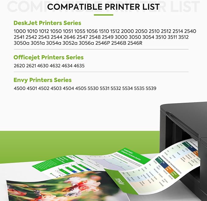 TESEN 61XL Ink Cartridges Replacement for HP 61 XL Ink Cartridge Combo Pack | Compatible for HP Envy 5530 4500 4502 5535 Deskjet 2540 2541 3050 3510 1510 OfficeJet 4630 4632 Printer (Black and Color) ﻿