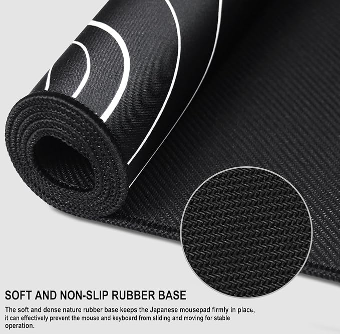 Large Gaming Mouse Pad, Water Resist Fabric XXL Extended Mousepad with Non-Slip Rubber Base, Stitched Edge, Computer Keyboard Big Mat for Gamer, Office, Home, 31.5" x 15.7", Terrain