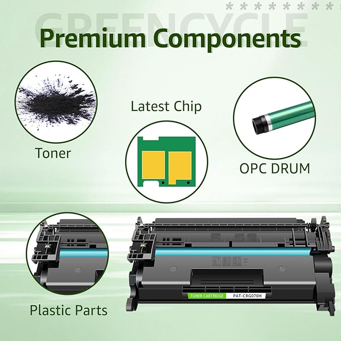 greencycle 070H 070 Compatible Toner Cartridge Replacement for Canon 070 070H CRG070 CRG-070 CRG070H CRG-070H Toner Cartridge for ImageCLASS MF465dw MF462dw LBP247dw LBP246dw Printer (Black, 2-Pack)