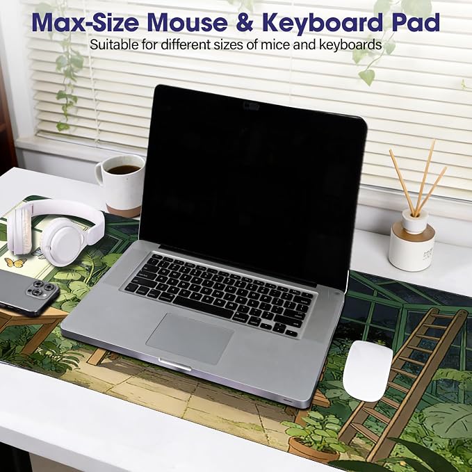 Professional Extended Gaming Mouse Pad - 31.5" x 15.7" Large Desk Mat with Stitched Edges, Waterproof Coating Non-Slip Rubber Base for Gamers Esports Pros Office Home, Frog01