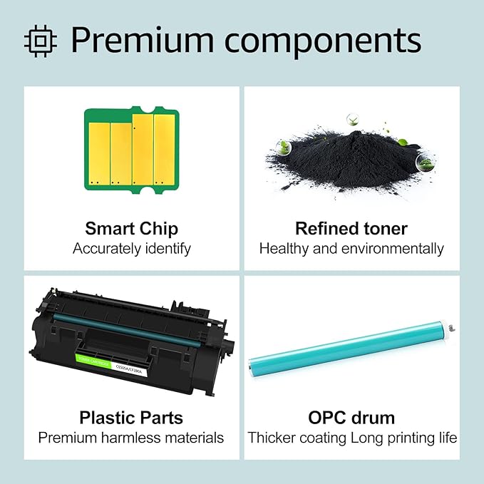 greencycle Compatible Toner Cartridge Replacement for HP 05A CE505A Work with LaserJet P2035 P2035N P2055DN P2030 P2050 P2055D P2055X 2055D Printer (Black, 10-Pack)